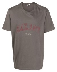 T-shirt à col rond imprimé marron Isabel Marant