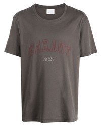 T-shirt à col rond imprimé marron Isabel Marant
