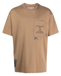 T-shirt à col rond imprimé marron Izzue