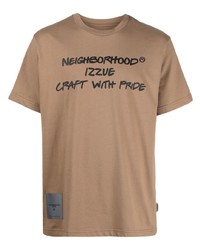 T-shirt à col rond imprimé marron Izzue