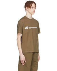 T-shirt à col rond imprimé marron AFFXWRKS