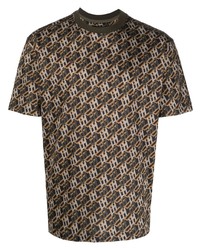 T-shirt à col rond imprimé marron Les Hommes