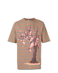 T-shirt à col rond imprimé marron Loewe