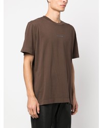 T-shirt à col rond imprimé marron 1017 Alyx 9Sm