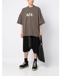 T-shirt à col rond imprimé marron Rick Owens DRKSHDW