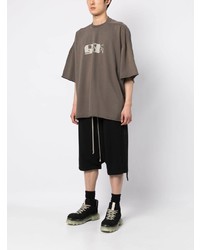 T-shirt à col rond imprimé marron Rick Owens DRKSHDW