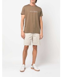 T-shirt à col rond imprimé marron Tommy Hilfiger