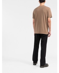 T-shirt à col rond imprimé marron Amiri