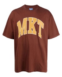 T-shirt à col rond imprimé marron MARKET