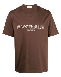 T-shirt à col rond imprimé marron Mastermind World