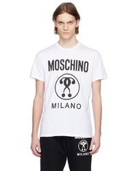 T-shirt à col rond imprimé marron Moschino