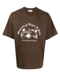 T-shirt à col rond imprimé marron Museum of Peace & Quiet