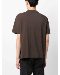 T-shirt à col rond imprimé marron N°21