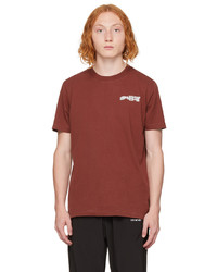 T-shirt à col rond imprimé marron Off-White