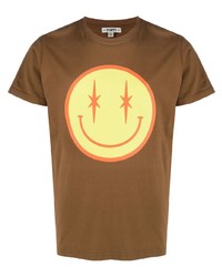 T-shirt à col rond imprimé marron Phipps