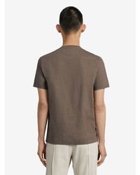 T-shirt à col rond imprimé marron Z Zegna