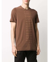 T-shirt à col rond imprimé marron Rick Owens DRKSHDW