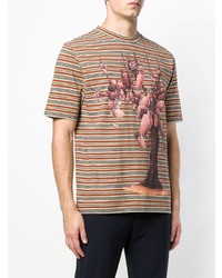 T-shirt à col rond imprimé marron Loewe