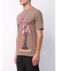 T-shirt à col rond imprimé marron Loewe