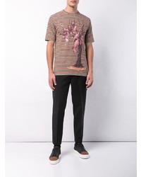 T-shirt à col rond imprimé marron Loewe