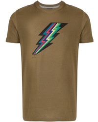 T-shirt à col rond imprimé marron PS Paul Smith