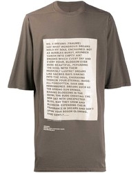 T-shirt à col rond imprimé marron Rick Owens DRKSHDW