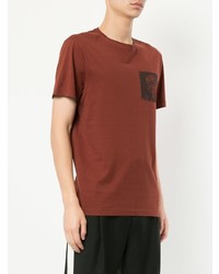 T-shirt à col rond imprimé marron Kent & Curwen