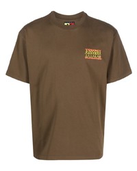 T-shirt à col rond imprimé marron Tommy Jeans