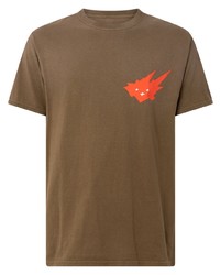 T-shirt à col rond imprimé marron Travis Scott