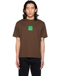T-shirt à col rond imprimé marron Undercover
