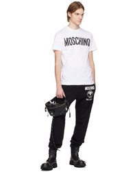 T-shirt à col rond imprimé marron Moschino