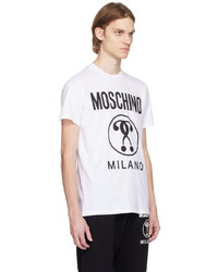 T-shirt à col rond imprimé marron Moschino