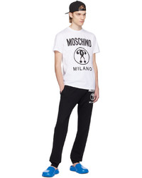 T-shirt à col rond imprimé marron Moschino