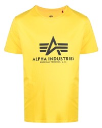 T-shirt à col rond imprimé moutarde Alpha Industries