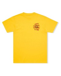 T-shirt à col rond imprimé moutarde Anti Social Social Club