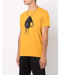 T-shirt à col rond imprimé moutarde Moose Knuckles