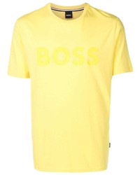 T-shirt à col rond imprimé moutarde BOSS