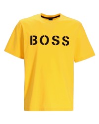 T-shirt à col rond imprimé moutarde BOSS