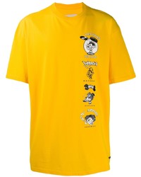 T-shirt à col rond imprimé moutarde Buscemi