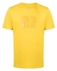 T-shirt à col rond imprimé moutarde C.P. Company