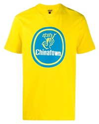 T-shirt à col rond imprimé moutarde Chinatown Market