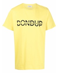 T-shirt à col rond imprimé moutarde Dondup