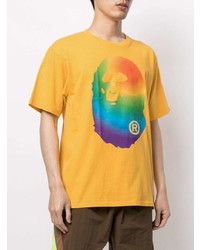 T-shirt à col rond imprimé moutarde A Bathing Ape