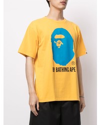 T-shirt à col rond imprimé moutarde A Bathing Ape