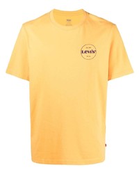 T-shirt à col rond imprimé moutarde Levi's
