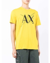 T-shirt à col rond imprimé moutarde Armani Exchange