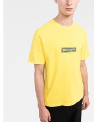 T-shirt à col rond imprimé moutarde Palm Angels