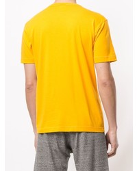 T-shirt à col rond imprimé moutarde Champion