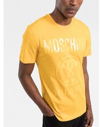 T-shirt à col rond imprimé moutarde Moschino