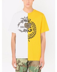 T-shirt à col rond imprimé moutarde Dolce & Gabbana